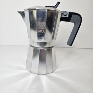 BRA Aluminum 6 cup Espresso Maker Moka Pot Stovetop Coffee